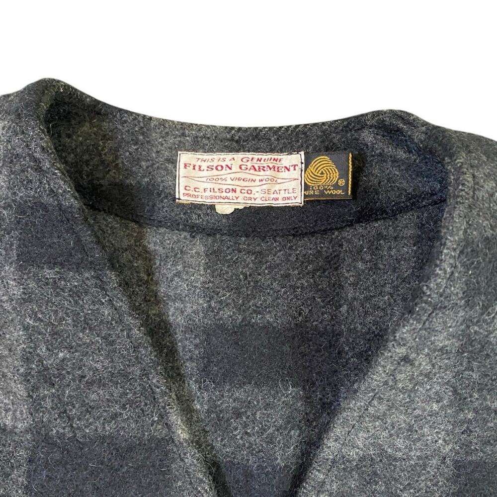 Filson Gray Plaid Wool Vest - Picture 4 of 5